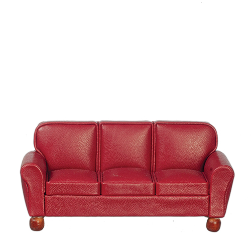 Leather Sofa, Burgundy